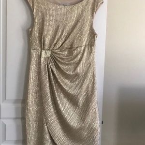 Gold cocktail dress. 16